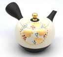 常滑焼 セラメッシュ急須 黒泥白金ブドウ 約300ml