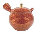 常滑焼 急須【名工作品】昭龍 朱天目金彩急須 250ml (セラメッシュ茶こし)