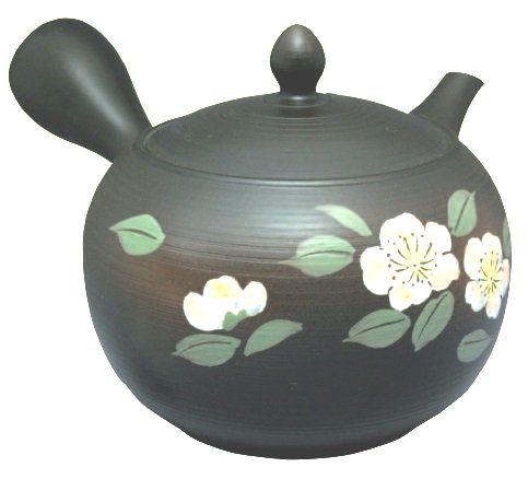 常滑焼　帯アミ急須 春秋窯　筋入り山花茶 540ml