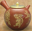 常滑焼 名工作品逸品急須 青峰作 京都高山寺鳥獣戯画 印籠蓋 270ml (ささめ茶こし)