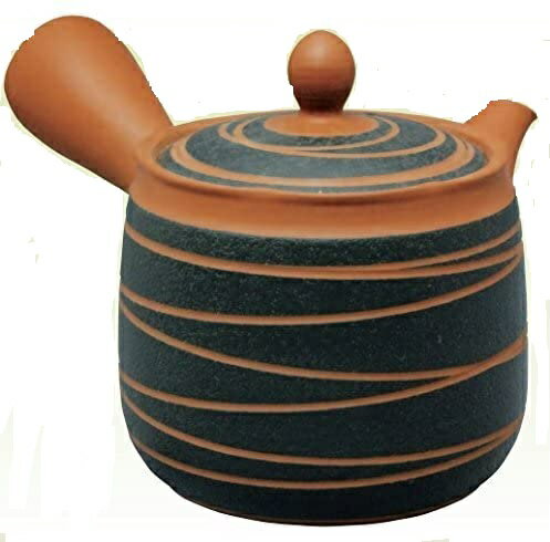 常滑焼　帯アミ急須 瑞仙窯　変わり線段　400ml