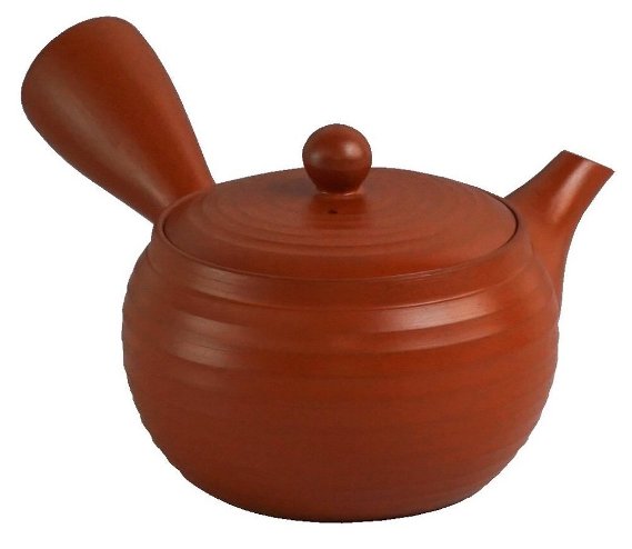 常滑焼　カップ網急須 晶　朱泥　線段　約340ml