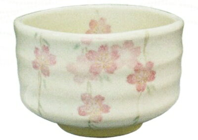 美濃焼　抹茶茶碗　しだれ桜　約Φ11.5×7.5