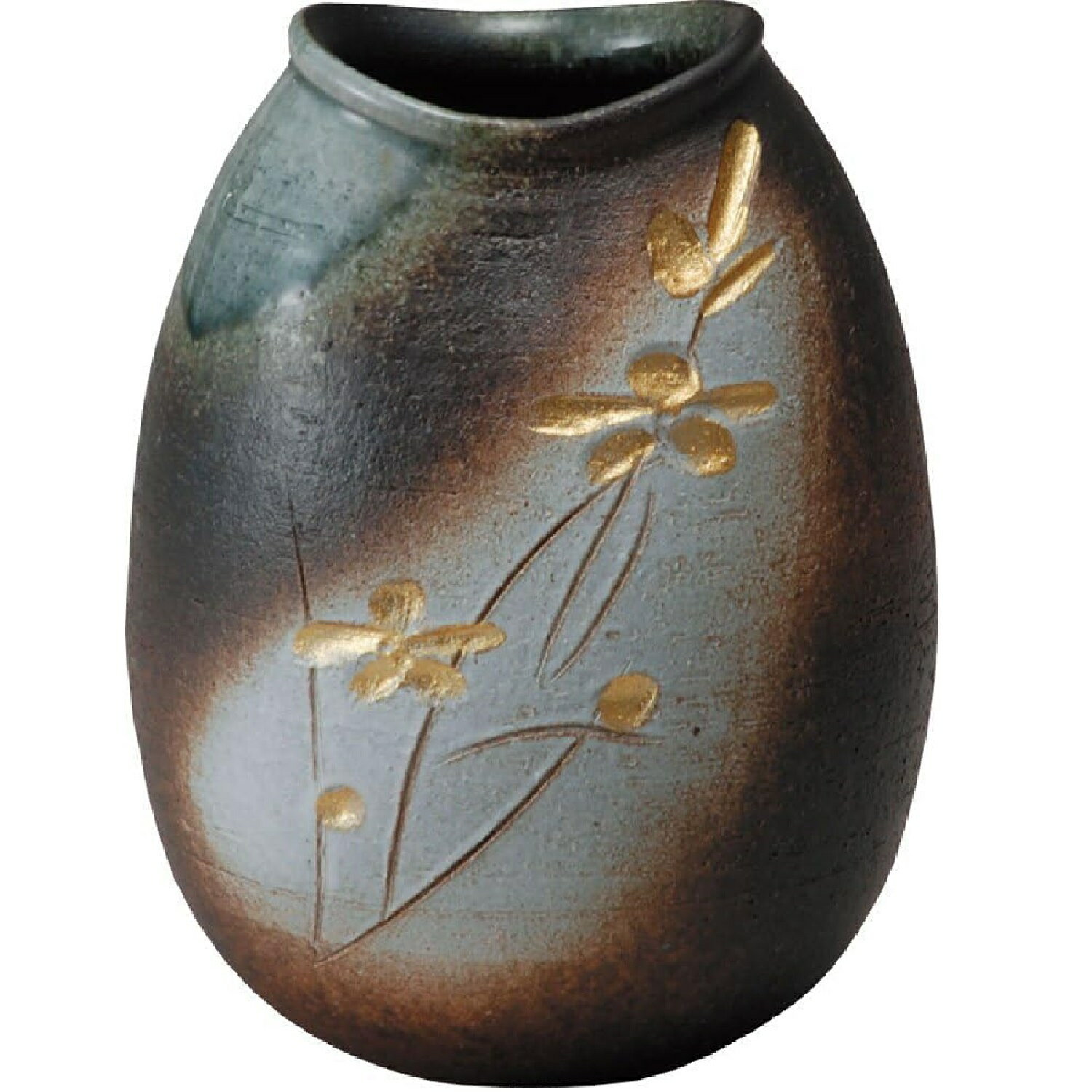 信楽焼 花器 花瓶 (金花花入)