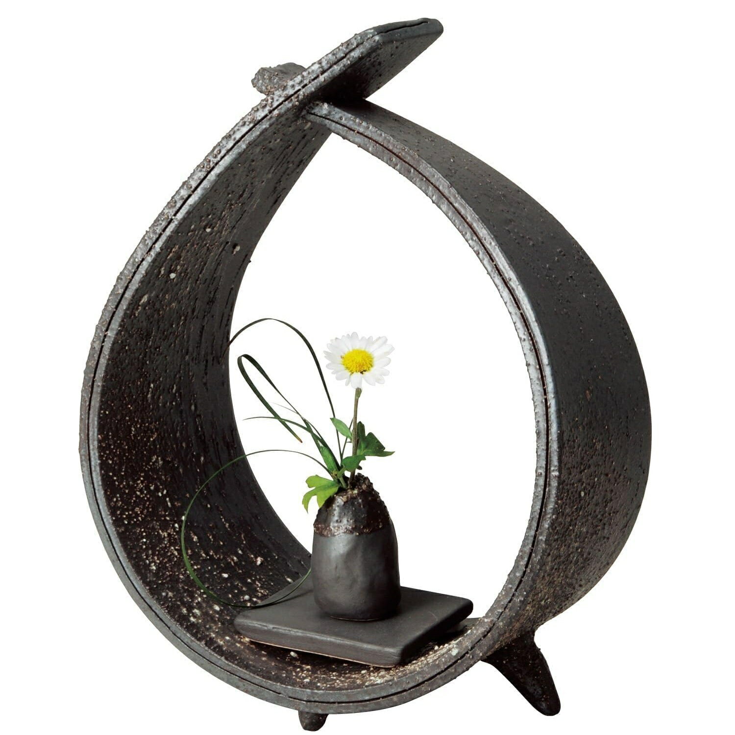 信楽焼 花器 花瓶 (結び一輪花入)