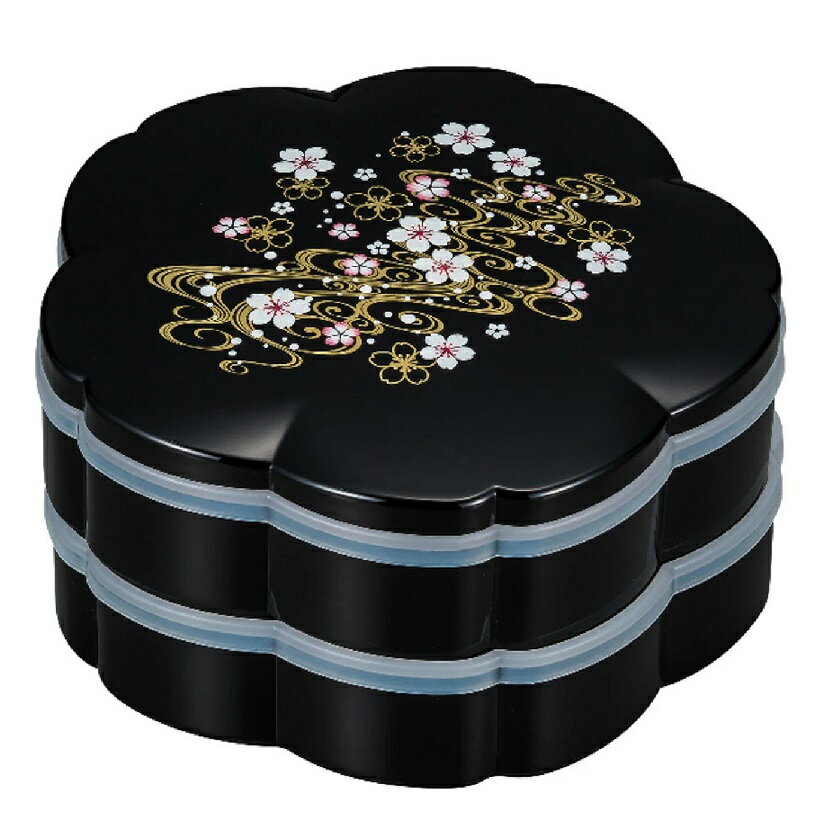 山中漆器 山中塗 桜オードブル 桜川 ブラック 7.5号