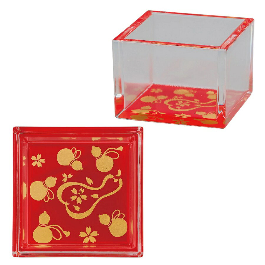 山中漆器 クリア升 六瓢 赤 5尺