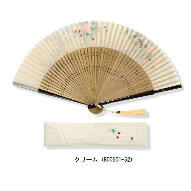 【女性用扇子】苺麗（扇子袋付き・桐箱入り）