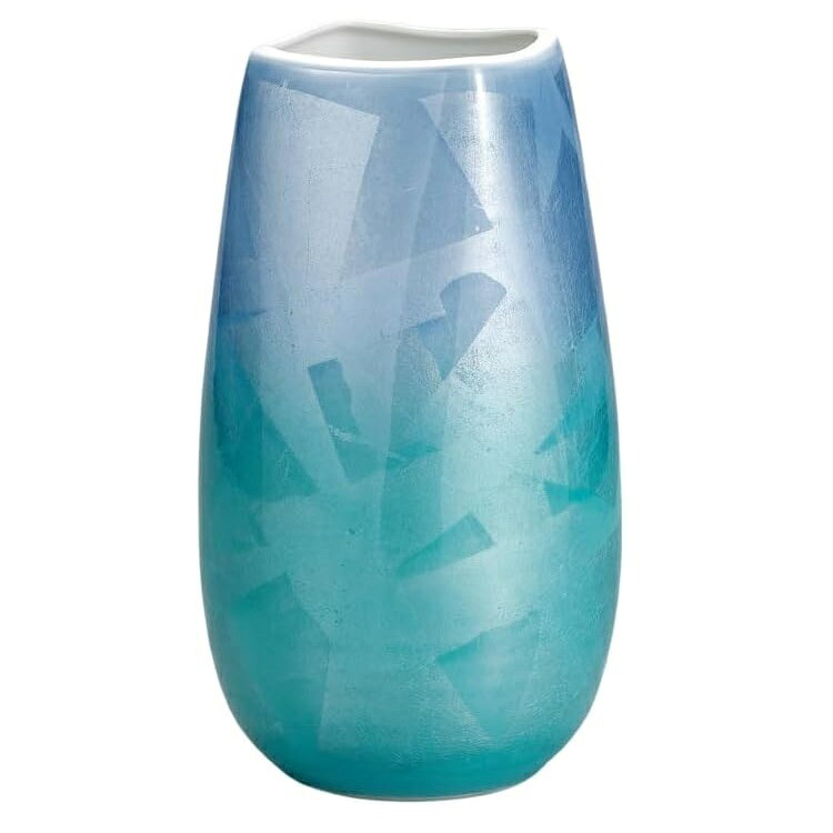 日本の伝統工芸品【九谷焼】7号花瓶 花の舞