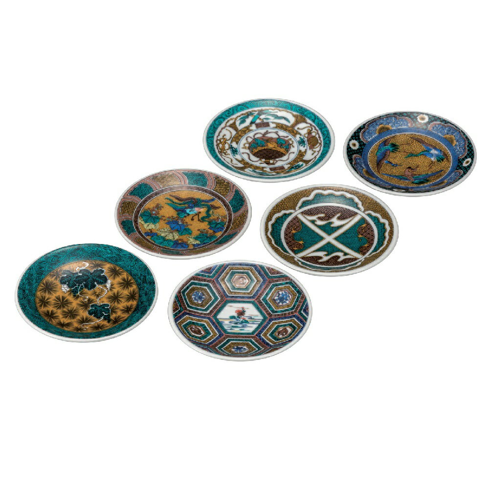 樂天商城 - 日本の伝統工芸品【九谷焼】4号皿揃(6P) 古九谷名品6選（6枚組）