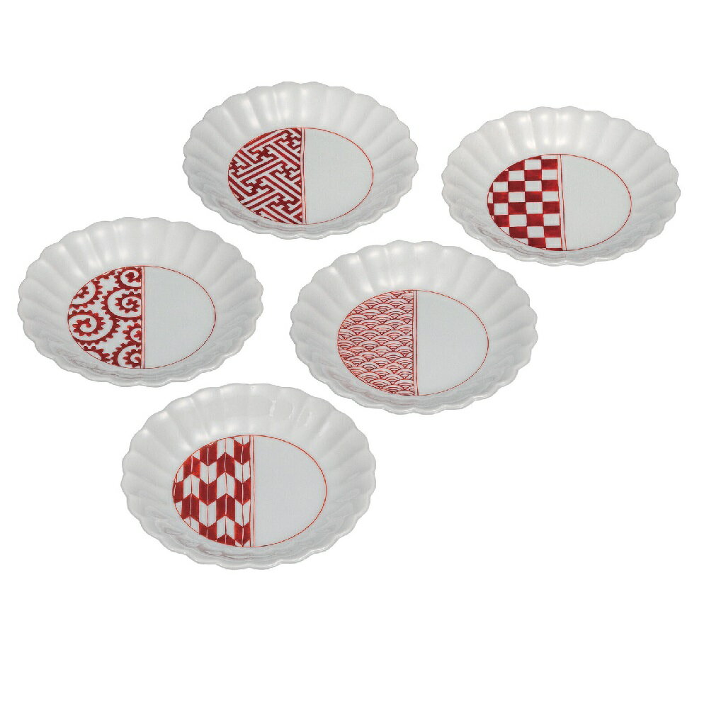 Rakuten - 日本の伝統工芸品【九谷焼】5号皿揃 吉祥文様 田中柚伎（5枚組）