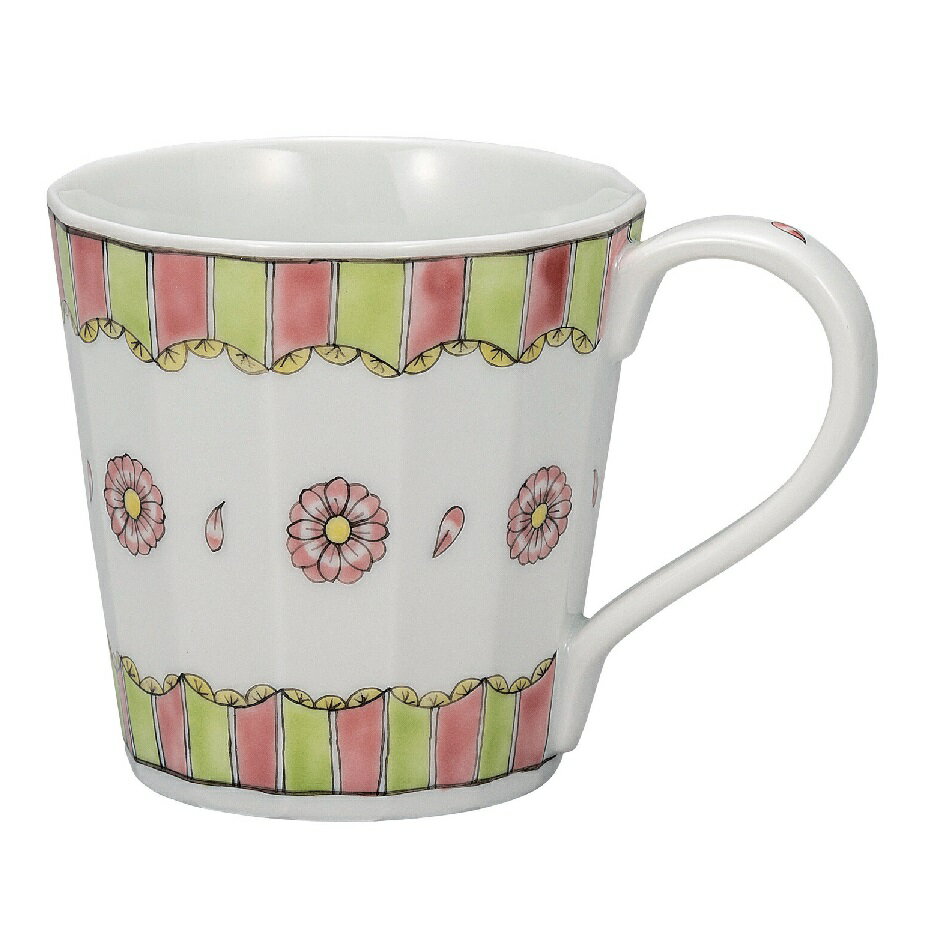 日本の伝統工芸品【九谷焼】マグカップ はないろ（ピンク）森亜光