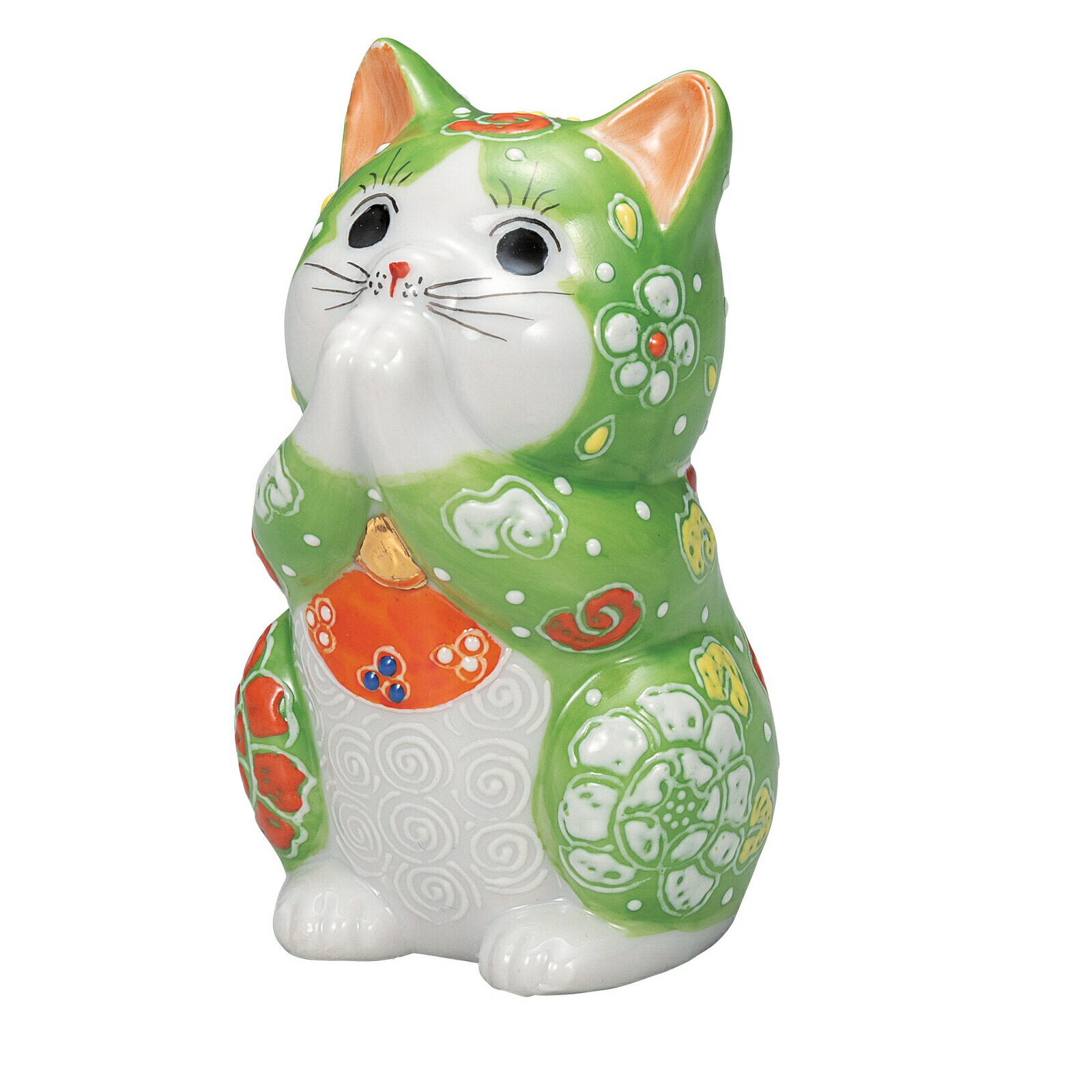 Other - 日本の伝統工芸品【九谷焼】3.2号お祈り猫 ひわ盛