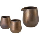 波佐見焼 ブロンズ 半酒器 (注器:340ml・ぐい呑:90ml×2客)