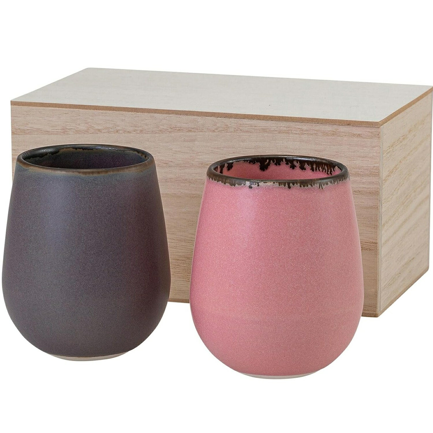 Wine Glasses - 波佐見焼 melon ワインペア BK/PK (370ml)