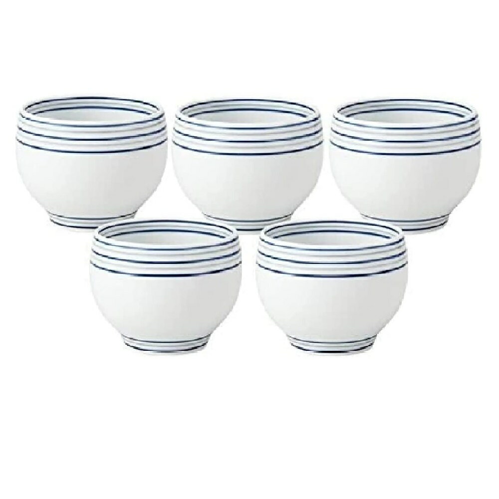 波佐見焼 白磁渦 丸仙茶 (5客組)湯呑