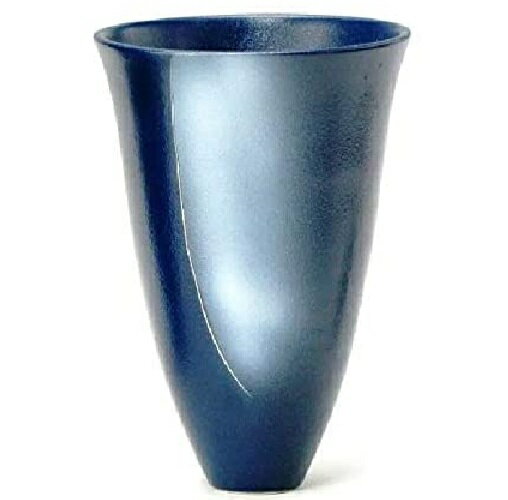 萬古焼 陶炎窯 大宮陶苑 花器 陶炎シリーズ 紺 剣山受付