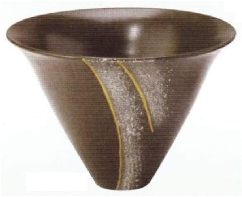 萬古焼 陶炎窯 大宮陶苑 花器 北山シリーズ 剣山受付 こげ茶ツヤあり