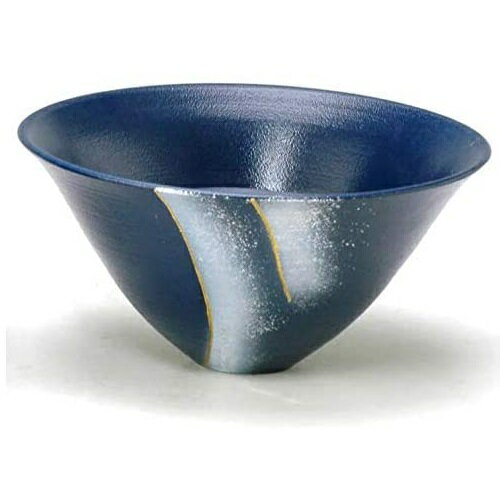 萬古焼 陶炎窯 大宮陶苑 花器 北山シリーズ 剣山受付 紺