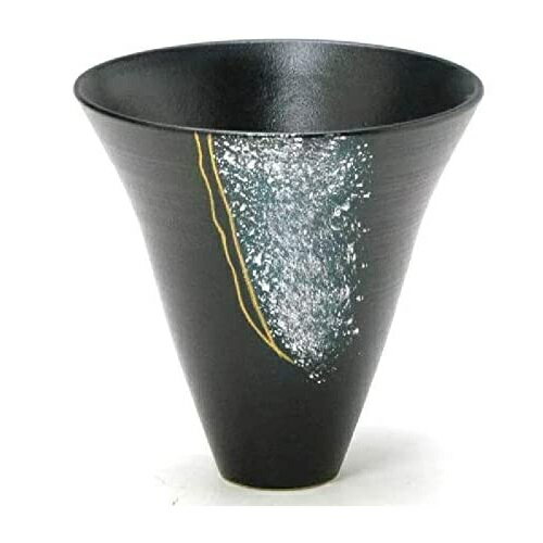 萬古焼 陶炎窯 大宮陶苑 花器 北山シリーズ 剣山受付 黒