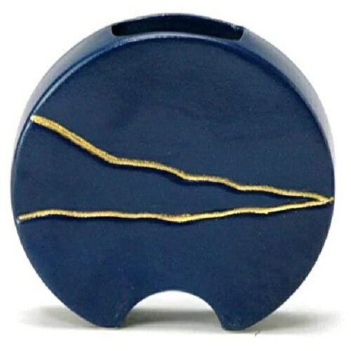 萬古焼 陶炎窯 大宮陶苑 花器 北山シリーズ 紺