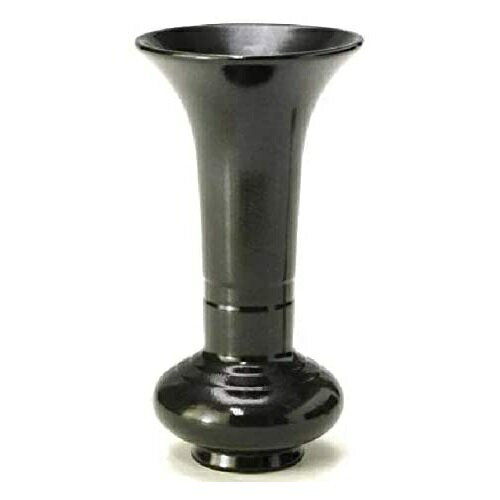 萬古焼 陶炎窯 大宮陶苑 花器 開シリーズ (黒ツヤ)