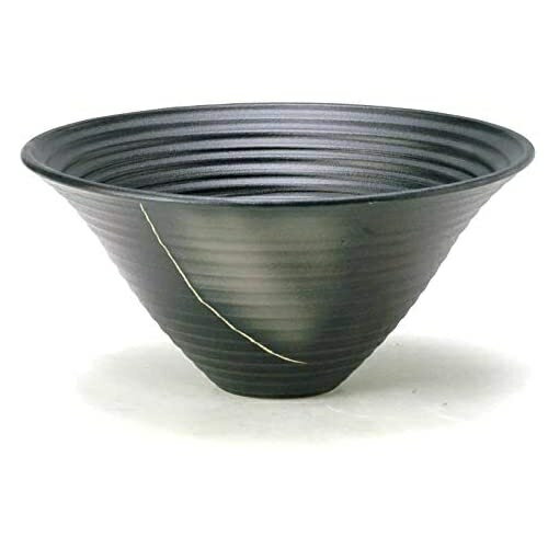 Crystal Products - 萬古焼 陶炎窯 大宮陶苑 花器 大シリーズ 黒 剣山受付なし 信楽陶土使用
