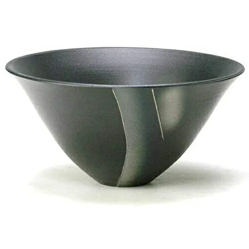 萬古焼 陶炎窯 大宮陶苑 花器 大シリーズ 黒 剣山受付