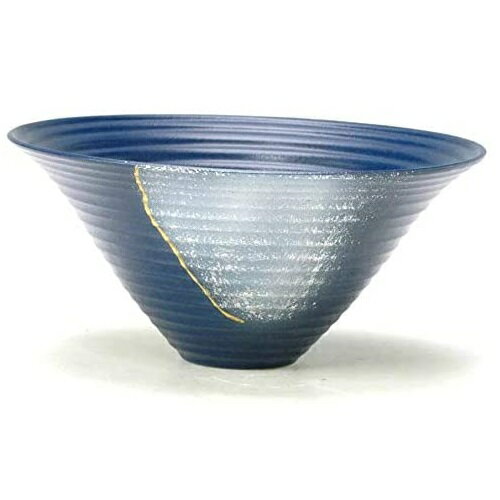 萬古焼 陶炎窯 大宮陶苑 花器 嵐山シリーズ 信楽陶土使用 紺