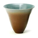 萬古焼 陶炎窯 大宮陶苑 花器 嵐山シリーズ プラスチック剣山受付 信楽陶土使用 茶色