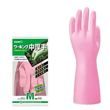【10双セット販売】ショーワグローブ　No.111ワーキング中厚手 ピンク