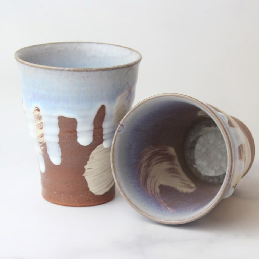 萩焼 椿秀窯 萩の雫 そら フリーカップペア（280ml）×2客