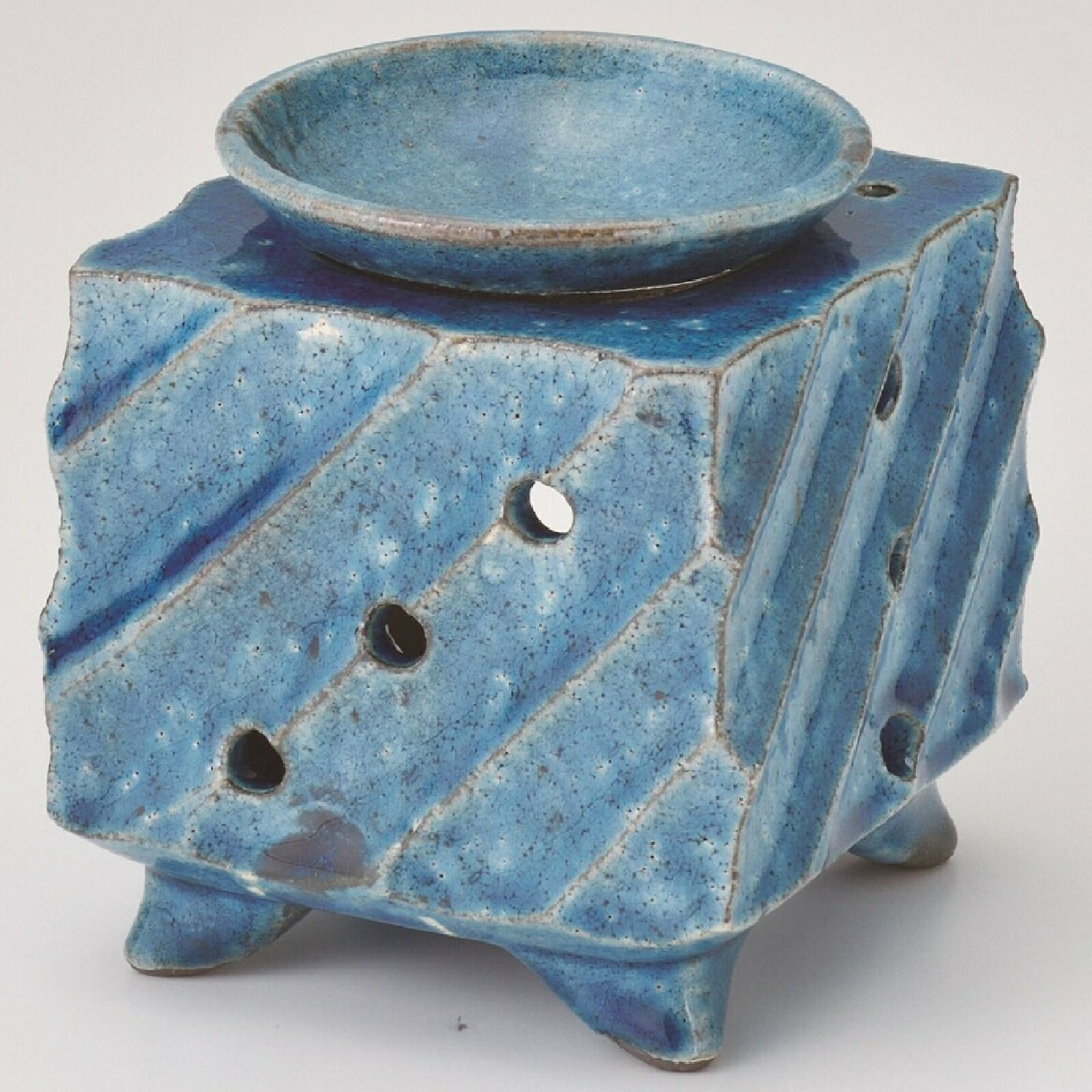 常滑焼 茶香炉 佳窯 トルコ青削ぎ茶香炉