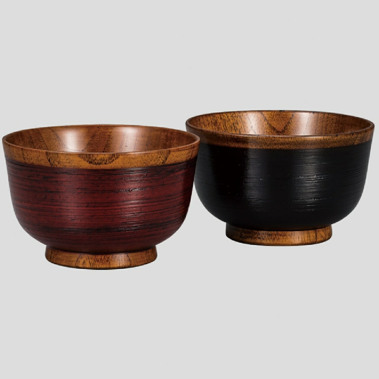山中漆器 山中塗 夫婦汁椀　羽反　外さび　朱・黒　MRスリ漆　食器洗浄機にも対応！