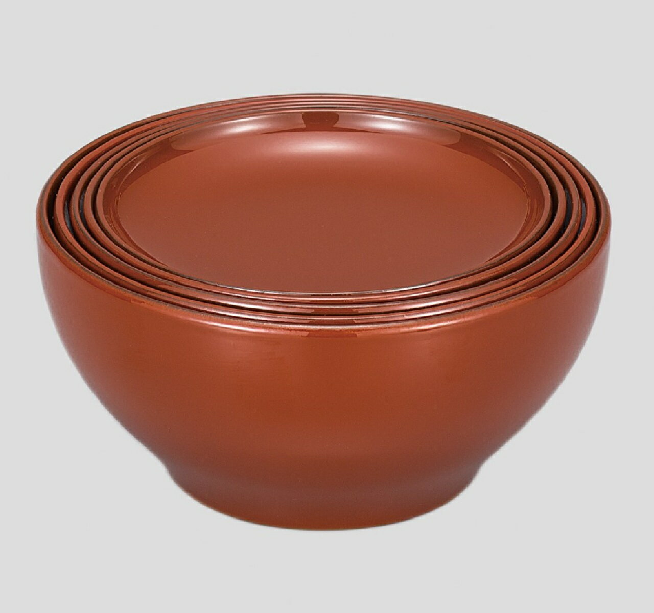 Rakuten - 山中漆器 山中塗 木質 5ッ組応量器 洗朱