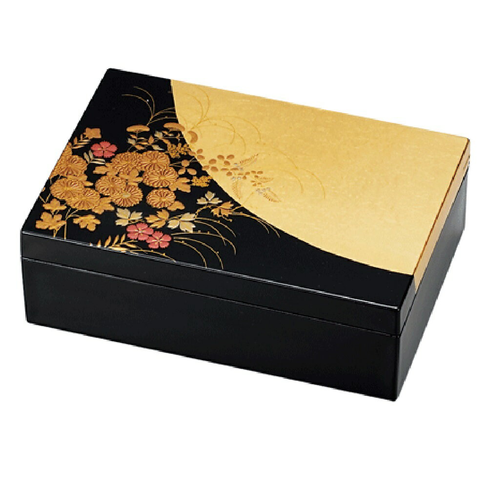 山中漆器 山中塗 はなの アクセサリーBOX 日本の伝統工芸品の定番モチーフである秋草。花びらや葉の葉..