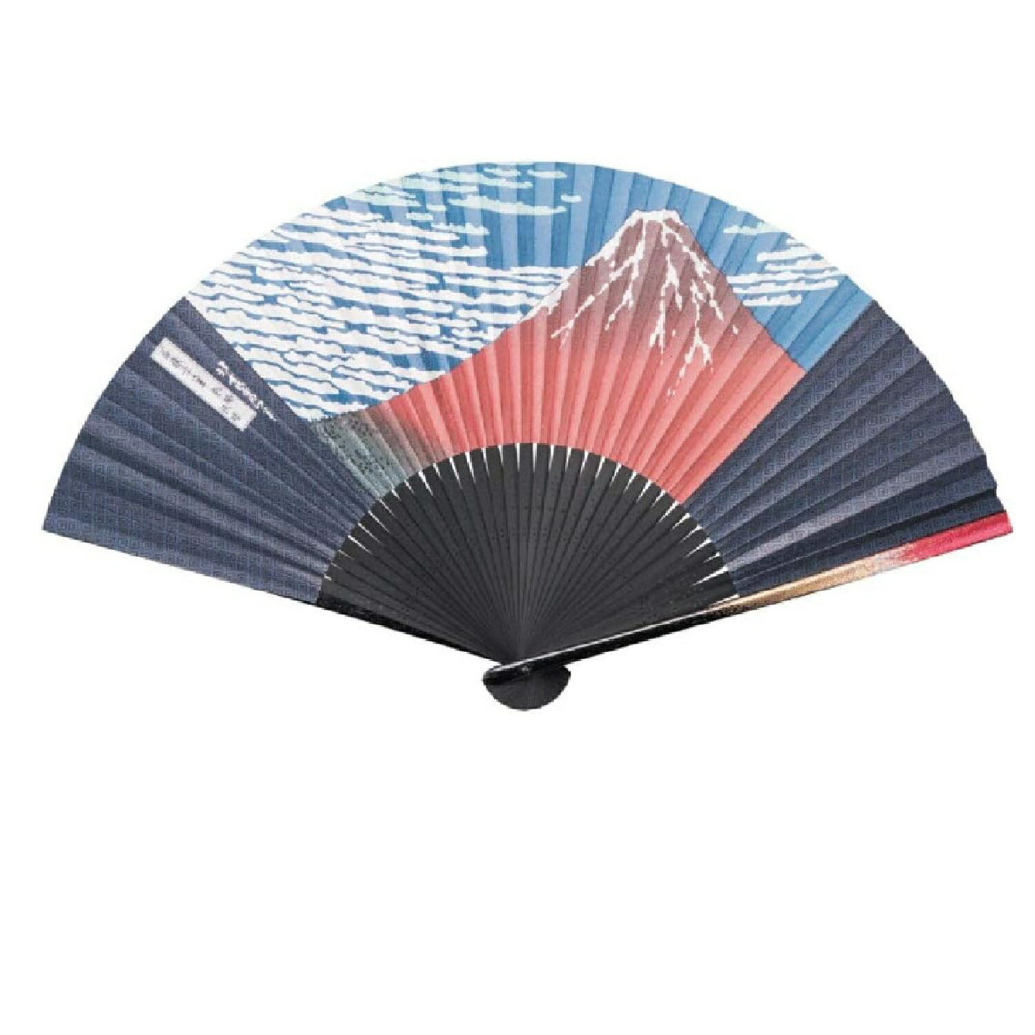 山中漆器 漆芸扇子(赤富士)紙扇子