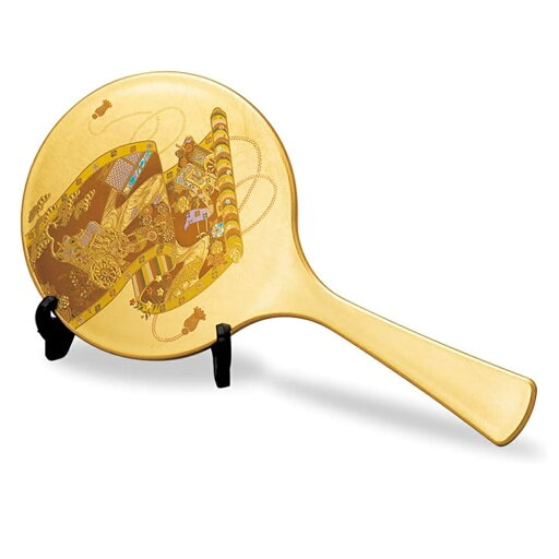山中漆器 山中塗 手鏡・雅手鏡(中)スタンド付 箔工芸 千年絵巻 山中漆器 山中塗 手鏡・雅手鏡(中)スタンド付 箔工芸 千年絵巻