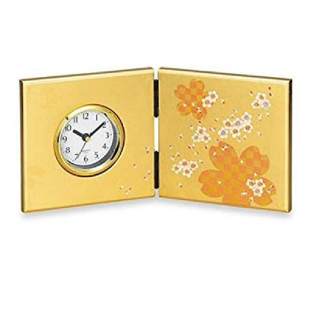 山中漆器 箔工芸 屏風時計 大和時計桜ロマン