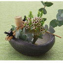信楽焼 花瓶・花器 つくばい 印花紋○ 付属品:ひしゃく、渡し、剣山(3)