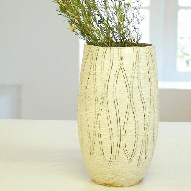 信楽焼 花瓶・花器 荒土白化粧