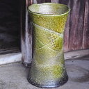 【信楽焼】傘立 緑釉つつみ型