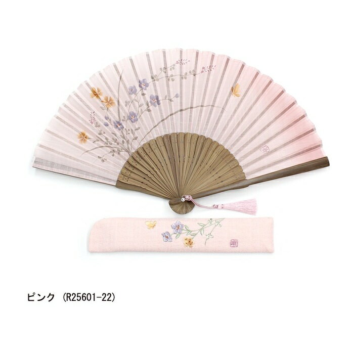 【女性用扇子】和美・桔梗撫子（扇子袋付き・紙箱入り）