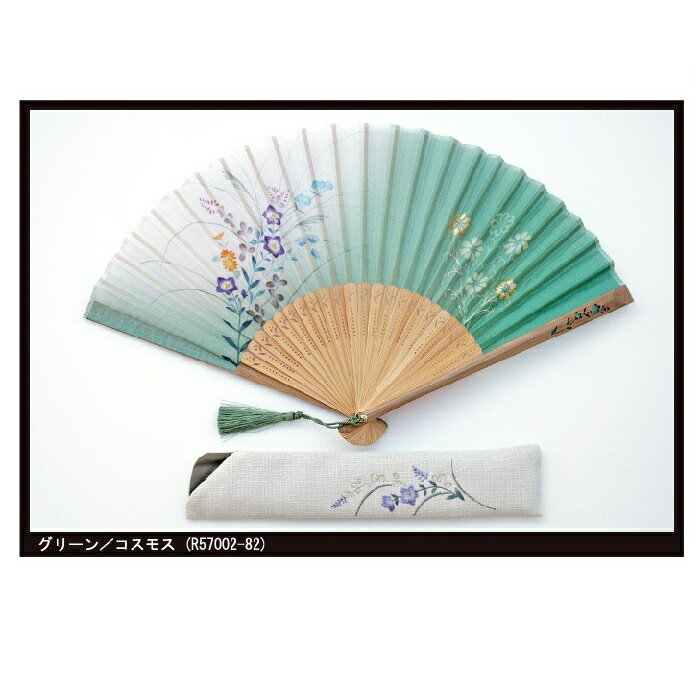 【女性用扇子】花しぐれ（扇子袋付き・桐箱入り）
