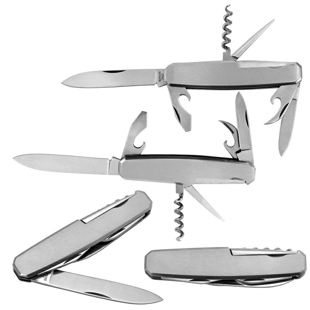 6機能のツールナイフ ハンドル8.4cm 刃体長さ：6.5cm、素材：ステンレス鋼 ・正当な理由なくこの商品を携帯することは法令により禁止されております。 ・18歳未満の方はこの商品を購入しないようお願いします。　