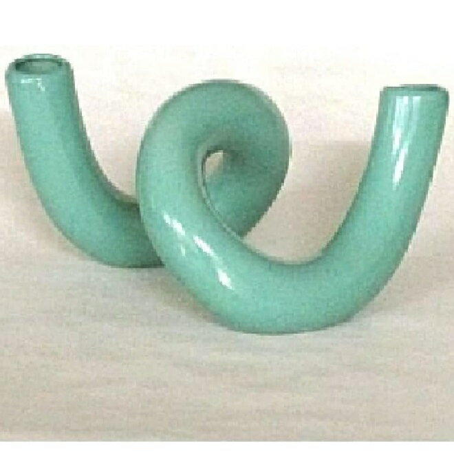 萬古焼/万古焼 陶炎窯 大宮陶苑 花器 (エメラルドグリーン)