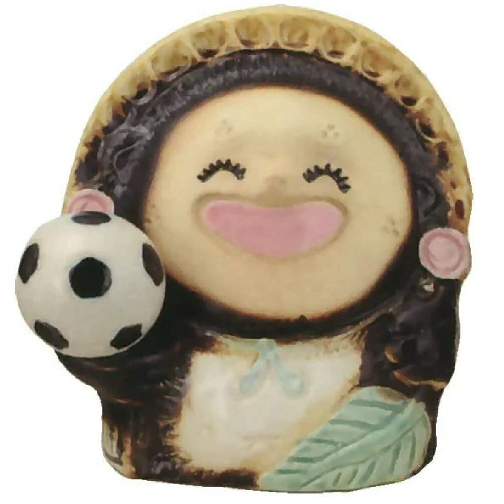 乐天商城 - 信楽焼 置物 信楽狸 笑福サッカー狸 メス 5号
