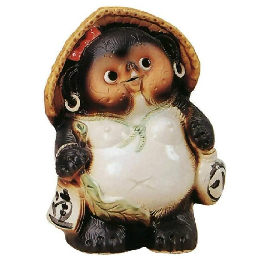 信楽焼 置物 ひねり狸 (メス, 10号)