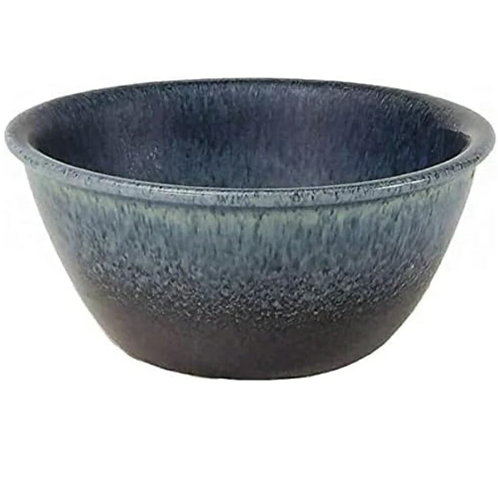 信楽焼 水鉢（オーバーフロー仕様）めだか鉢・10号 (ブルー斑点)