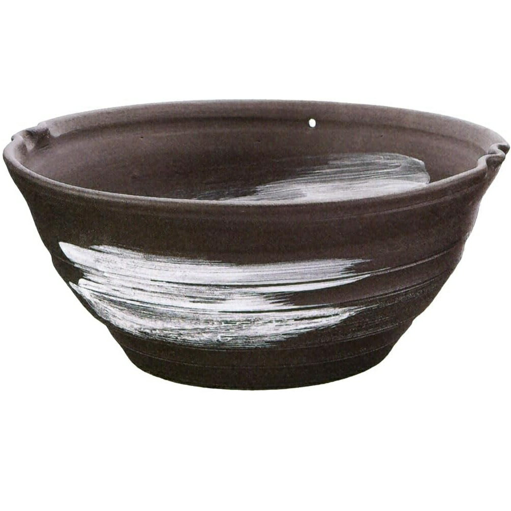 40828 - 信楽焼 焼締ビードロ水鉢 10号